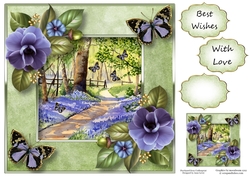 Butterfly Bluebell Woods 8x8