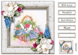 Beautiful Flower Basket In Blue & Pink