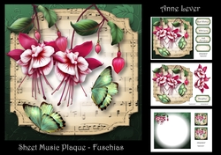 Sheet Music Plaque - Fuschias