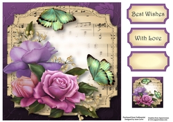 Sheet Music Plaque - Belle Roses 8x8