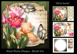 Sheet Music Plaque - Blush Iris