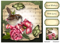 Sheet Music Plaque - Glory Roses 8x8