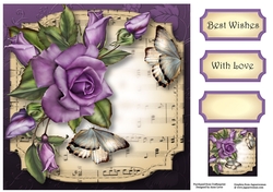 Sheet Music Plaque - Heritage Rose 8x8