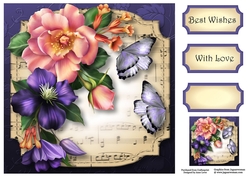Sheet Music Plaque - Summer Blooms 8x8
