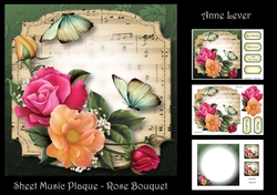 Sheet Music Plaque - Rose Bouquet