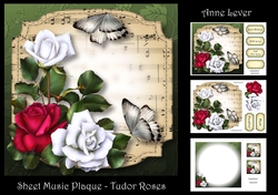 Sheet Music Plaque - Tudor Roses