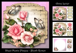 Sheet Music Plaque - Blush Roses