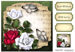 Sheet Music Plaque - Tudor Roses 8x8