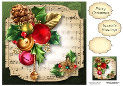 Sheet Music Christmas - Baubles & Bells 8x8