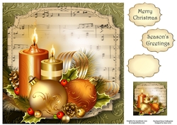 Sheet Music Christmas - Golden Candles 8x8
