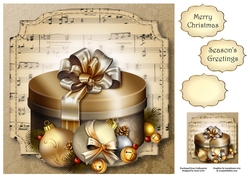 Sheet Music Christmas - Golden Present 8x8