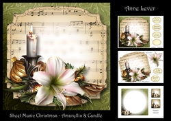 Sheet Music Christmas - Amaryllis & Candle