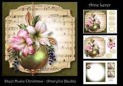 Sheet Music Christmas - Amaryllis Bauble