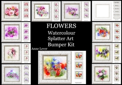 Watercolour Splatter Art - FLOWERS - Exclusive Bumper Kit