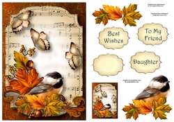 Sheet Music & Butterflies - Autumn Elegance A5