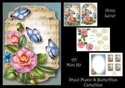 Sheet Music & Butterflies - Camellias