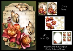 Sheet Music & Butterflies - Early Autumn Roses