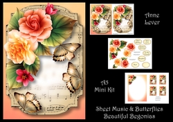 Sheet Music & Butterflies - Beautiful Begonias
