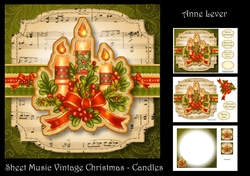 Sheet Music Vintage Christmas - Candles