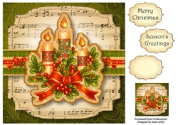 Sheet Music Vintage Christmas - Candles 8x8