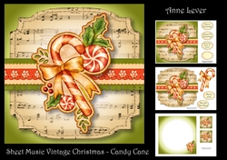 Sheet Music Vintage Christmas - Candy Cane