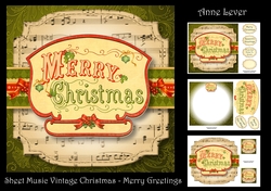 Sheet Music Vintage Christmas - Greetings