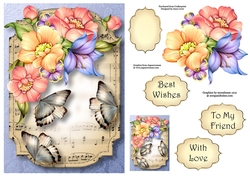 Sheet Music & Butterflies - Pastel Blooms A5