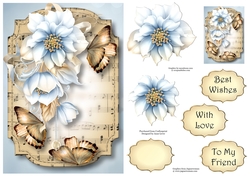 Sheet Music & Butterflies - Frosted Florals A5