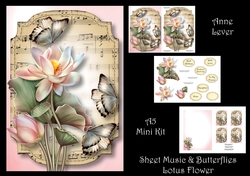 Sheet Music & Butterflies - Lotus Flower