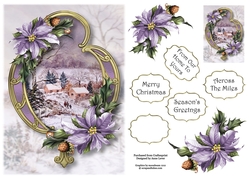 Christmas Golden Frame - Cottages In The Snow A5