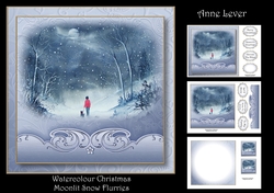 Watercolour Christmas - Moonlit Snow Flurries