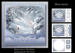 Watercolour Christmas - Sunbeams On The Snow