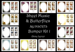 Sheet Music & Butterflies A5 INSERTS Bumper Kit 1