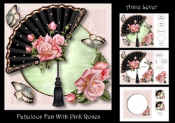 Fabulous Fan With Pink Roses