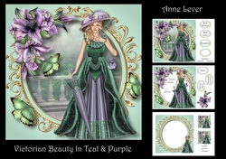 Victorian Beauty In Teal & Purple