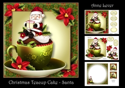 Christmas Teacup Cake - Santa