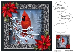 The Red Cardinal In Winter 8x8