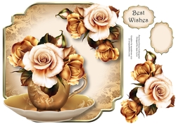 Teacup & Saucer - Autumn Fantasy Roses