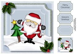 Christmas Caroling Santa 8x8