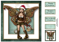 Christmas Steampunk Faery 8x8
