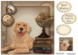 Male Themed Dogs - Golden Retriever 8x8