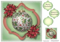 Holly & Antler Christmas Bauble 8x8