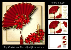 The Christmas Fan - Red Poinsettias