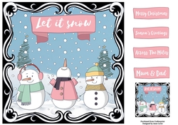 Let It Snow Trio Of Snowmen 8x8