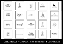 20 Word Art Christmas 8x8 Inserts Bumper Kit