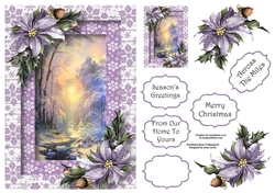 Scenic Christmas In Purples A5