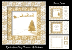 Rustic Snowflakes Frame - Gold Santa