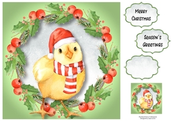 Fluffy Chick Christmas Wishes 8x8