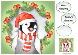 Penguin Christmas Wishes 8x8