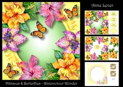 Hibiscus & Butterflies - Watercolour Wonder